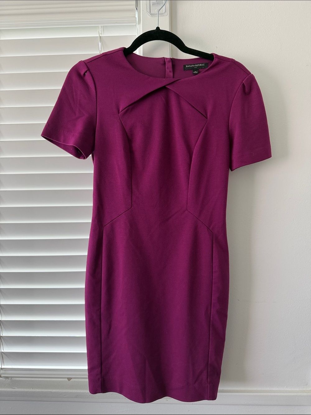 Banana Republic Plum Sheath Dress with Short Sleeves